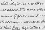 Thomas Jefferson to Nehemiah Dodge, Ephraim Robbins and Stephen S. Nelson, a committee
of the Danbury Baptist Association in the state of Connecticut, January 1, 1802.