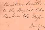 Mt. Pisgah Baptist Church, Rankin City, Mississippi, to Upper King and Queen Baptist Church, Newtown, Virginia.