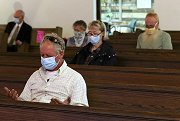 Congregation in masks