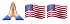 praying hands and flag